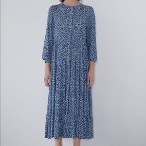 Zara blue printed dress